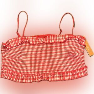 ❤️❤️Colsie Red and White Checkered Crop Top
